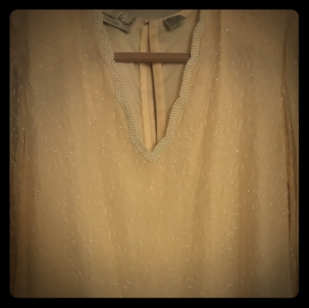Laurence Kazar squined long sleeve dress.